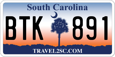 SC license plate BTK891