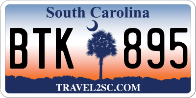 SC license plate BTK895