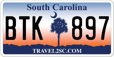SC license plate BTK897