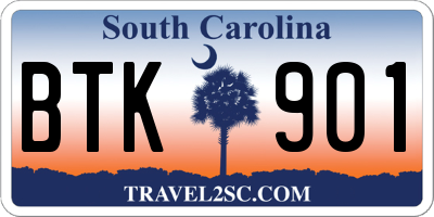 SC license plate BTK901