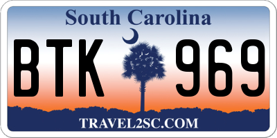 SC license plate BTK969