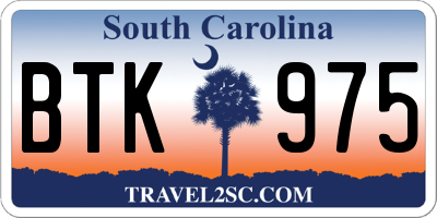 SC license plate BTK975
