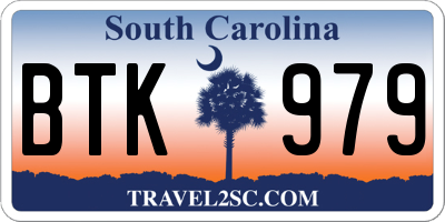 SC license plate BTK979