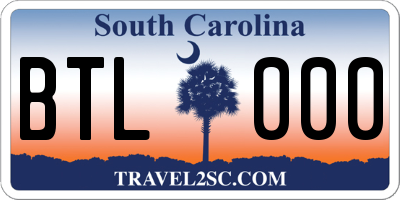 SC license plate BTL000