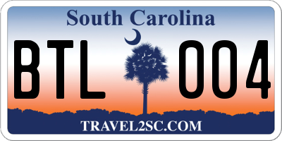 SC license plate BTL004