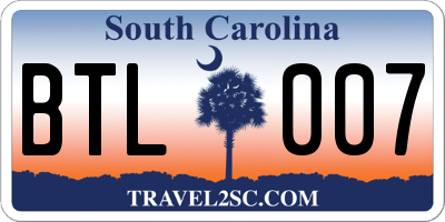 SC license plate BTL007