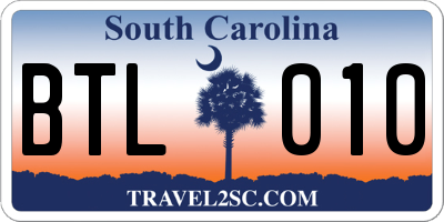 SC license plate BTL010