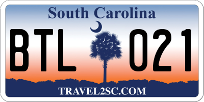 SC license plate BTL021