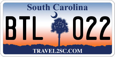 SC license plate BTL022