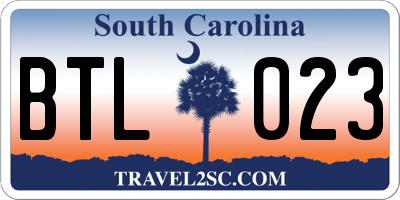 SC license plate BTL023
