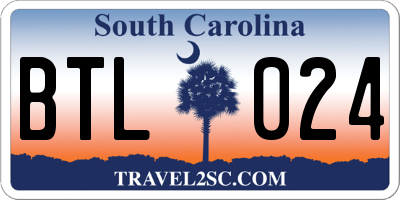 SC license plate BTL024