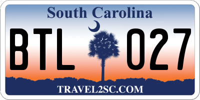 SC license plate BTL027