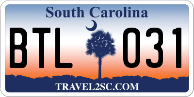 SC license plate BTL031