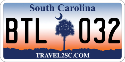 SC license plate BTL032