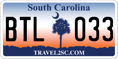 SC license plate BTL033
