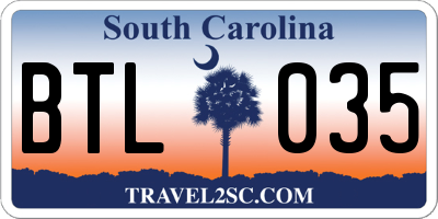 SC license plate BTL035