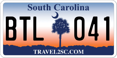 SC license plate BTL041