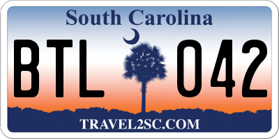 SC license plate BTL042