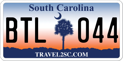 SC license plate BTL044