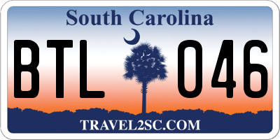 SC license plate BTL046