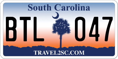 SC license plate BTL047