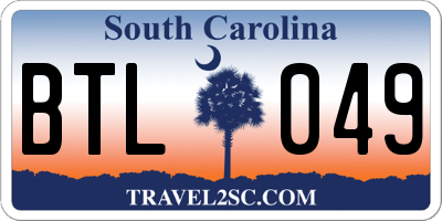 SC license plate BTL049