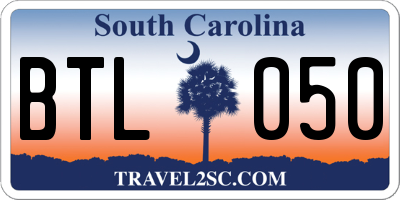 SC license plate BTL050