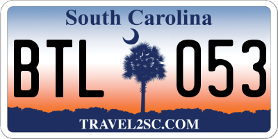 SC license plate BTL053
