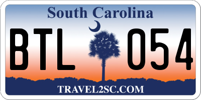 SC license plate BTL054
