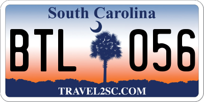 SC license plate BTL056