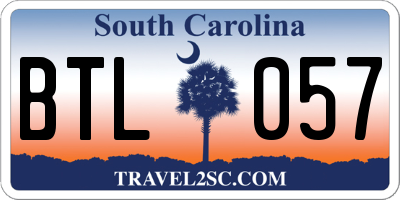 SC license plate BTL057