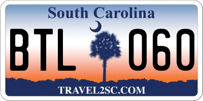 SC license plate BTL060