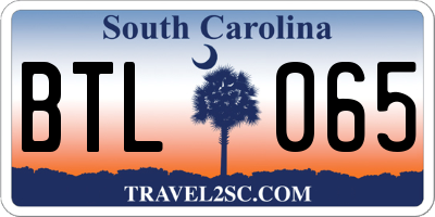 SC license plate BTL065