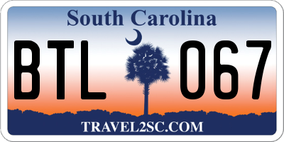 SC license plate BTL067