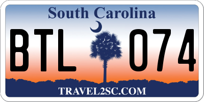 SC license plate BTL074