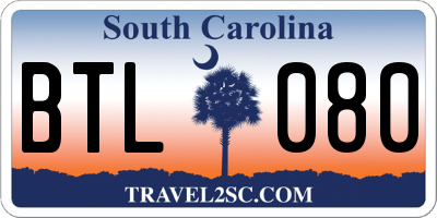 SC license plate BTL080