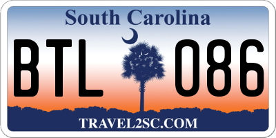 SC license plate BTL086