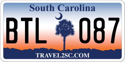 SC license plate BTL087