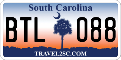 SC license plate BTL088
