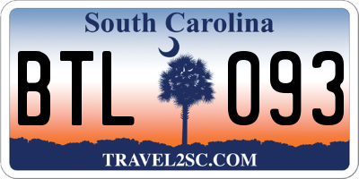SC license plate BTL093