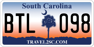 SC license plate BTL098