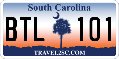 SC license plate BTL101