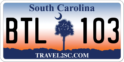 SC license plate BTL103