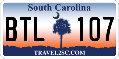 SC license plate BTL107