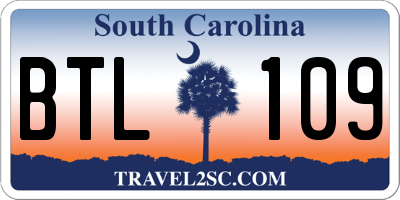 SC license plate BTL109