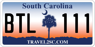 SC license plate BTL111