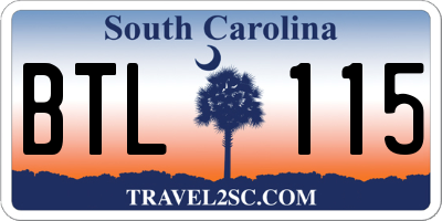 SC license plate BTL115
