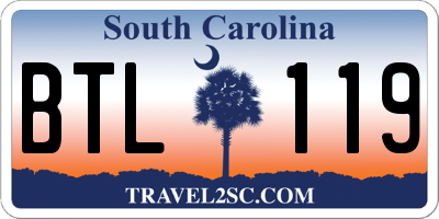 SC license plate BTL119