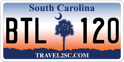 SC license plate BTL120