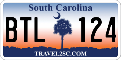 SC license plate BTL124